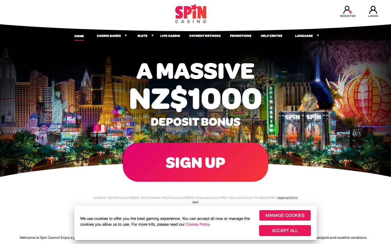 Spin Casino lobby